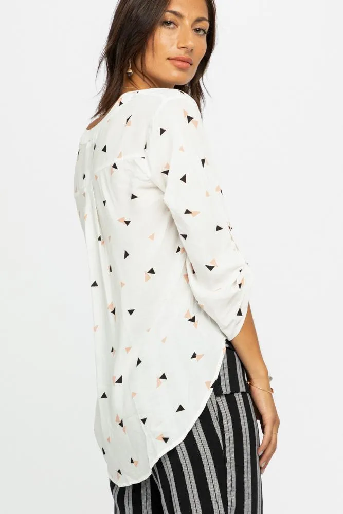 All the Angles Patterned Blouse - FINAL SALE
