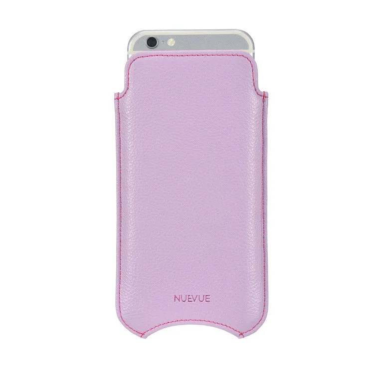 Apple iPhone 15 Pro Max Sleeve Case in Sugar Purple Vegan Leather | Screen Cleaning Sanitizing Lining | Smart Window