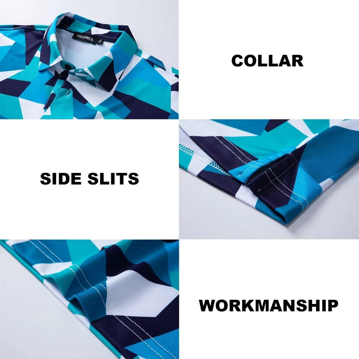 Golf Shirts for Men Dry Fit Performance Print Short Sleeve Moisture Wicking Golf Polo Shirts