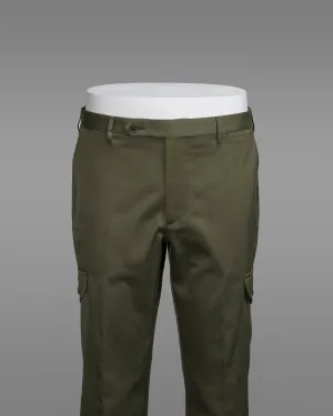 Green cotton trousers cargo