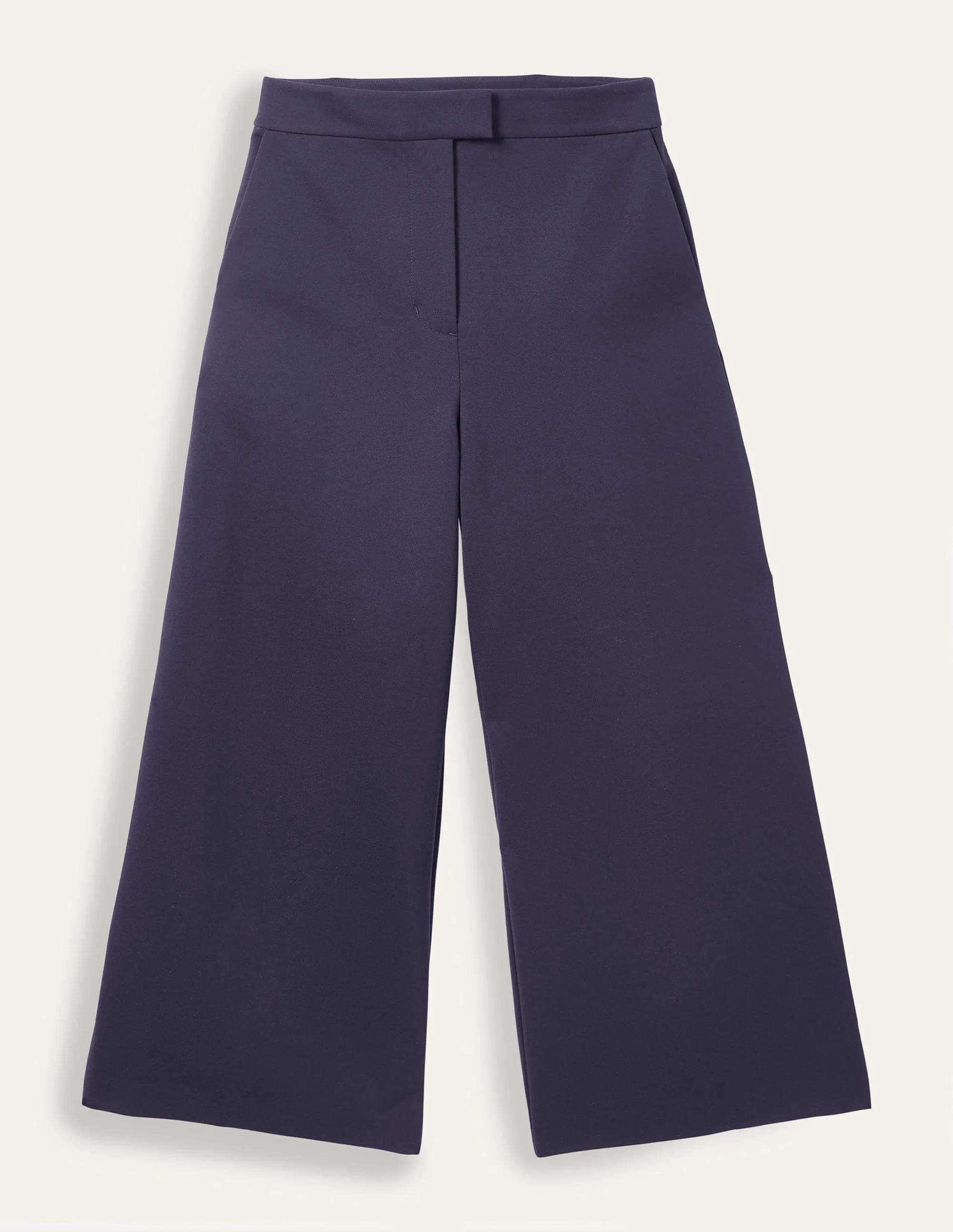 Jersey Wide Leg Culottes-Navy