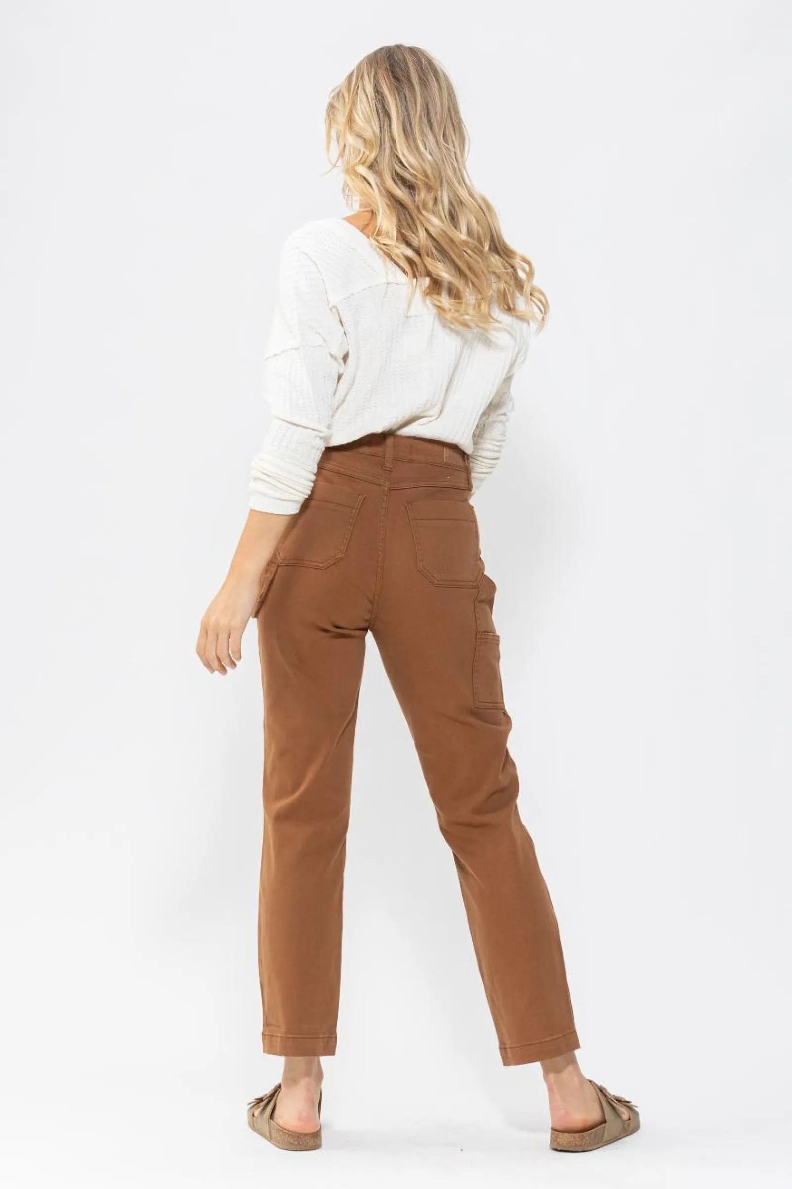 Judy Blue High Waist Brown Utility Slim Denim 88462
