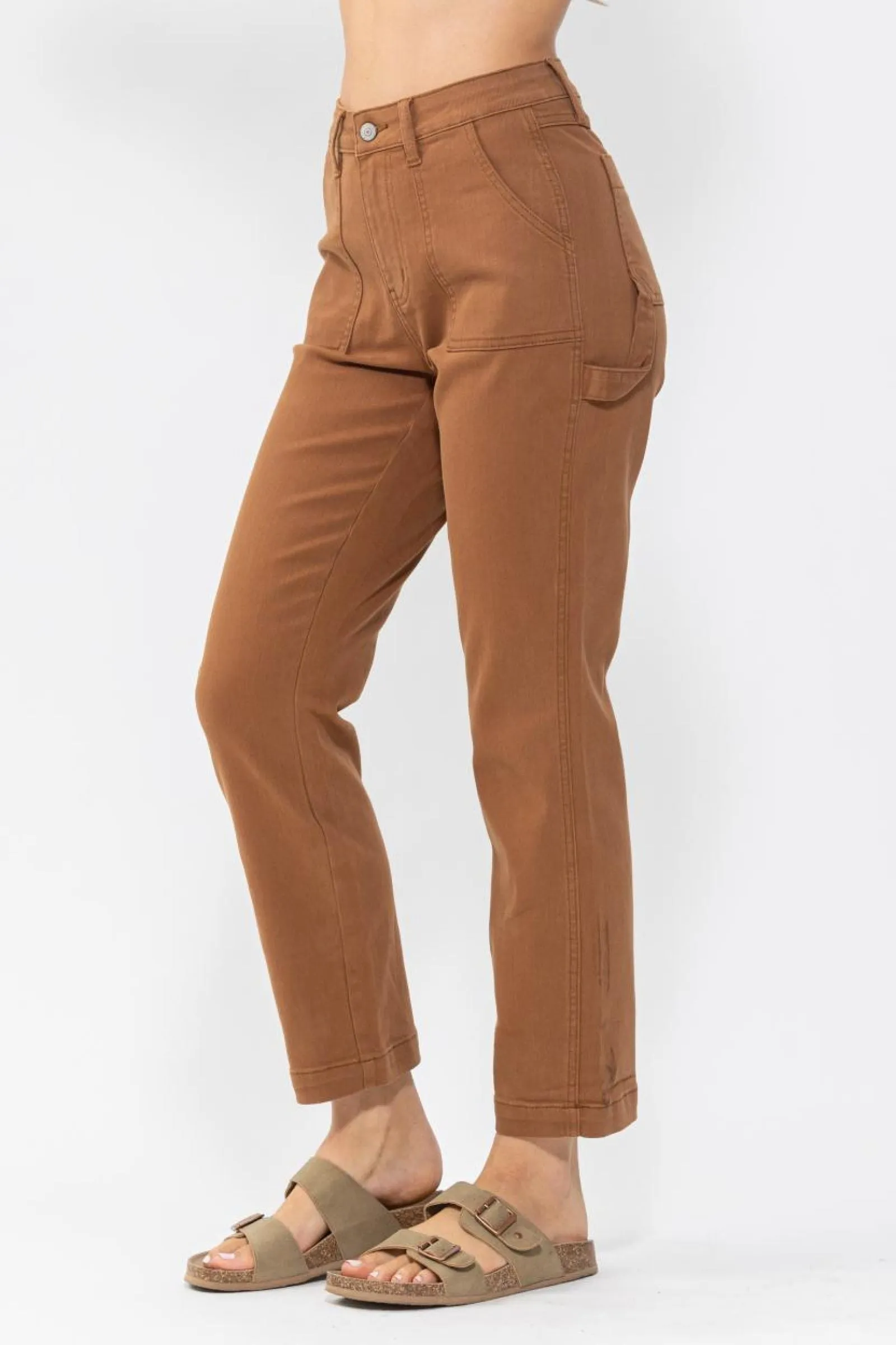 Judy Blue High Waist Brown Utility Slim Denim 88462
