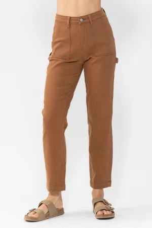 Judy Blue High Waist Brown Utility Slim Denim 88462