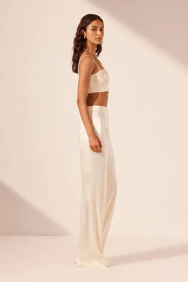 La Lune Mid Rise Straight Pant - Cream