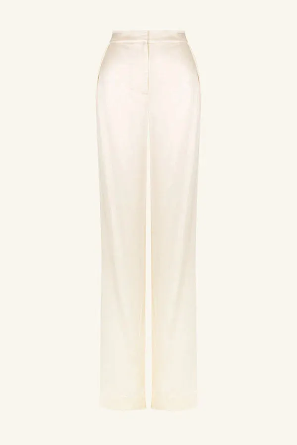 La Lune Mid Rise Straight Pant - Cream
