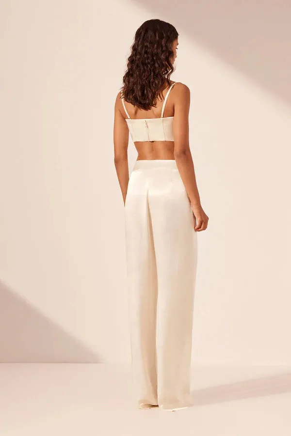 La Lune Mid Rise Straight Pant - Cream