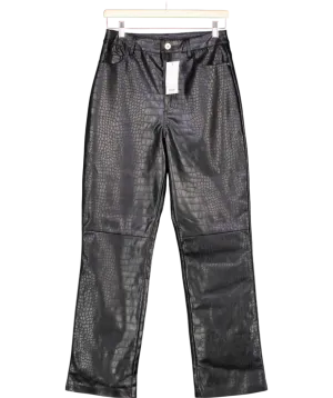 lipsy london Black Croc Faux Leather Straight UK 10