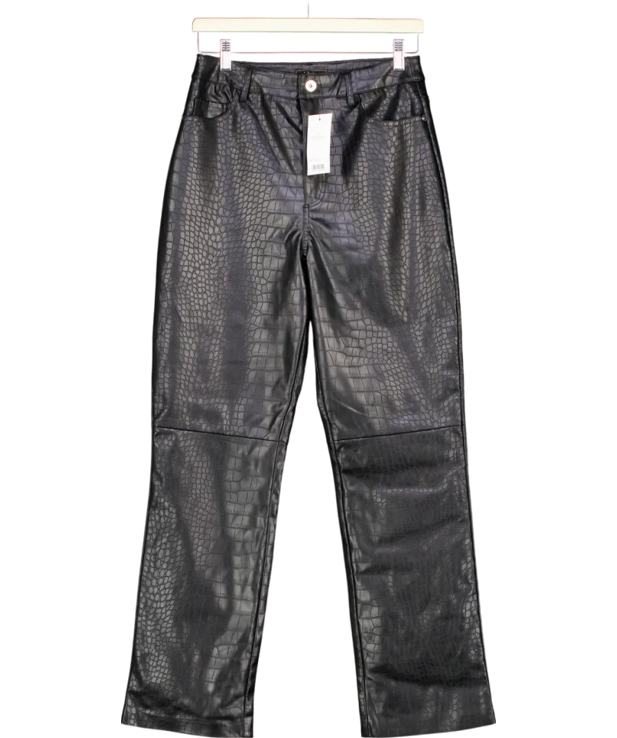 lipsy london Black Croc Faux Leather Straight UK 10