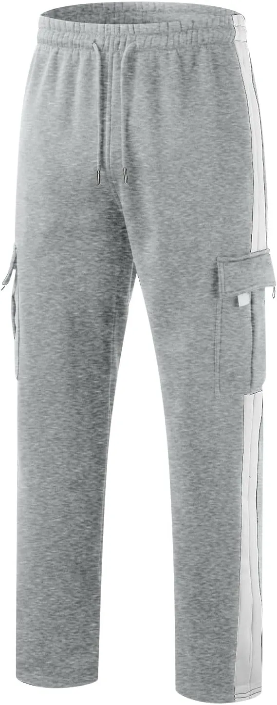 Mens Cargo Sweatpants Baggy Wide Straight Leg Joggers Running Workout Gym Track Golf Pants Beach Yoga Trousers