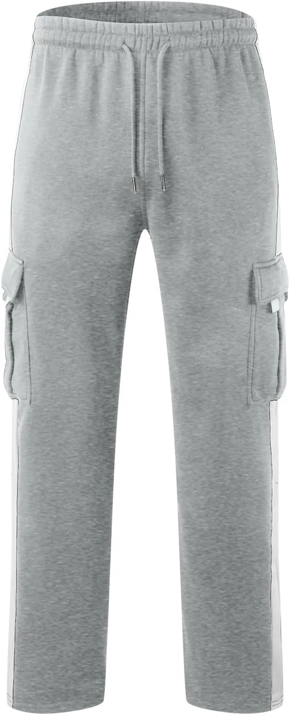 Mens Cargo Sweatpants Baggy Wide Straight Leg Joggers Running Workout Gym Track Golf Pants Beach Yoga Trousers