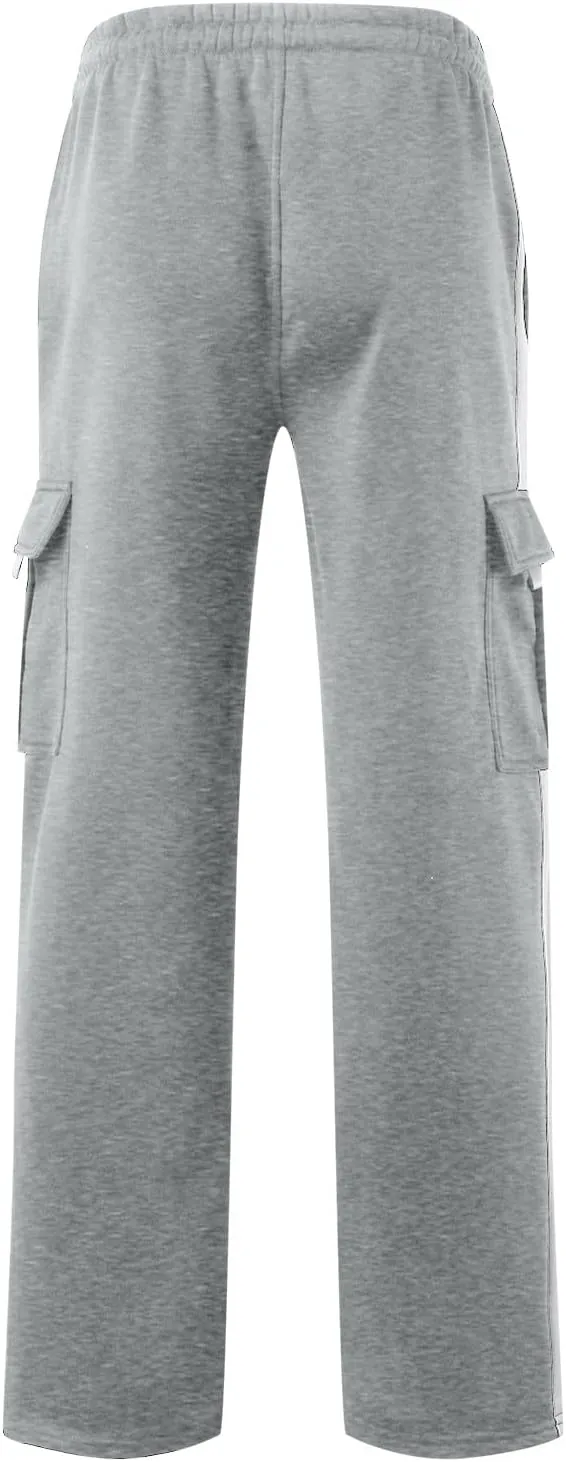 Mens Cargo Sweatpants Baggy Wide Straight Leg Joggers Running Workout Gym Track Golf Pants Beach Yoga Trousers