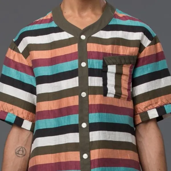 Striped Beach Short Sleeve Shirt