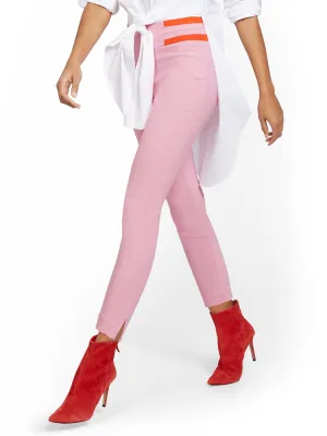 Tall Whitney High-Waisted Pull-On Slim-Leg Ankle Pant - Top Stripes