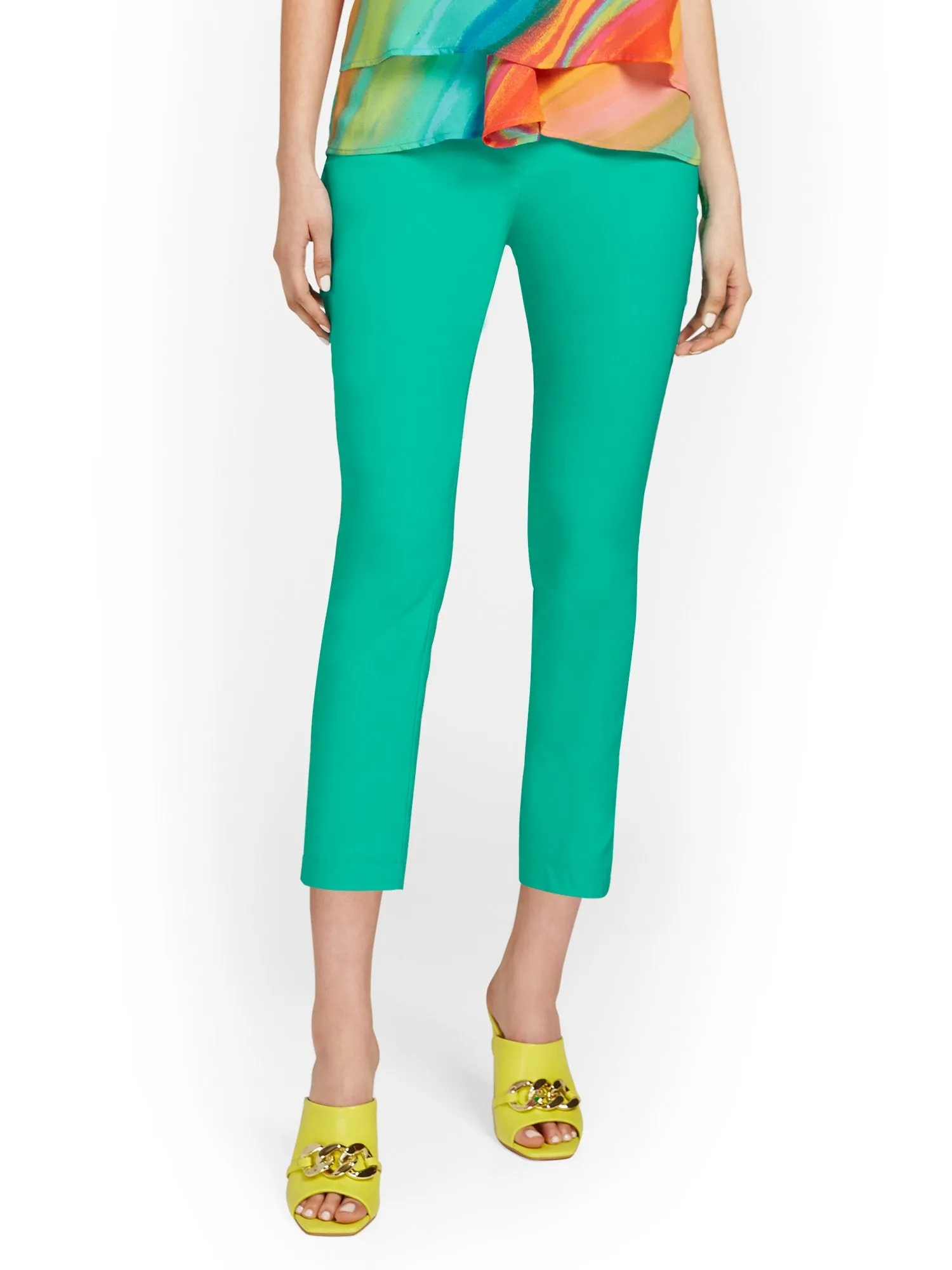 Whitney High-Waisted Pull-On Slim-Leg Capri Pant