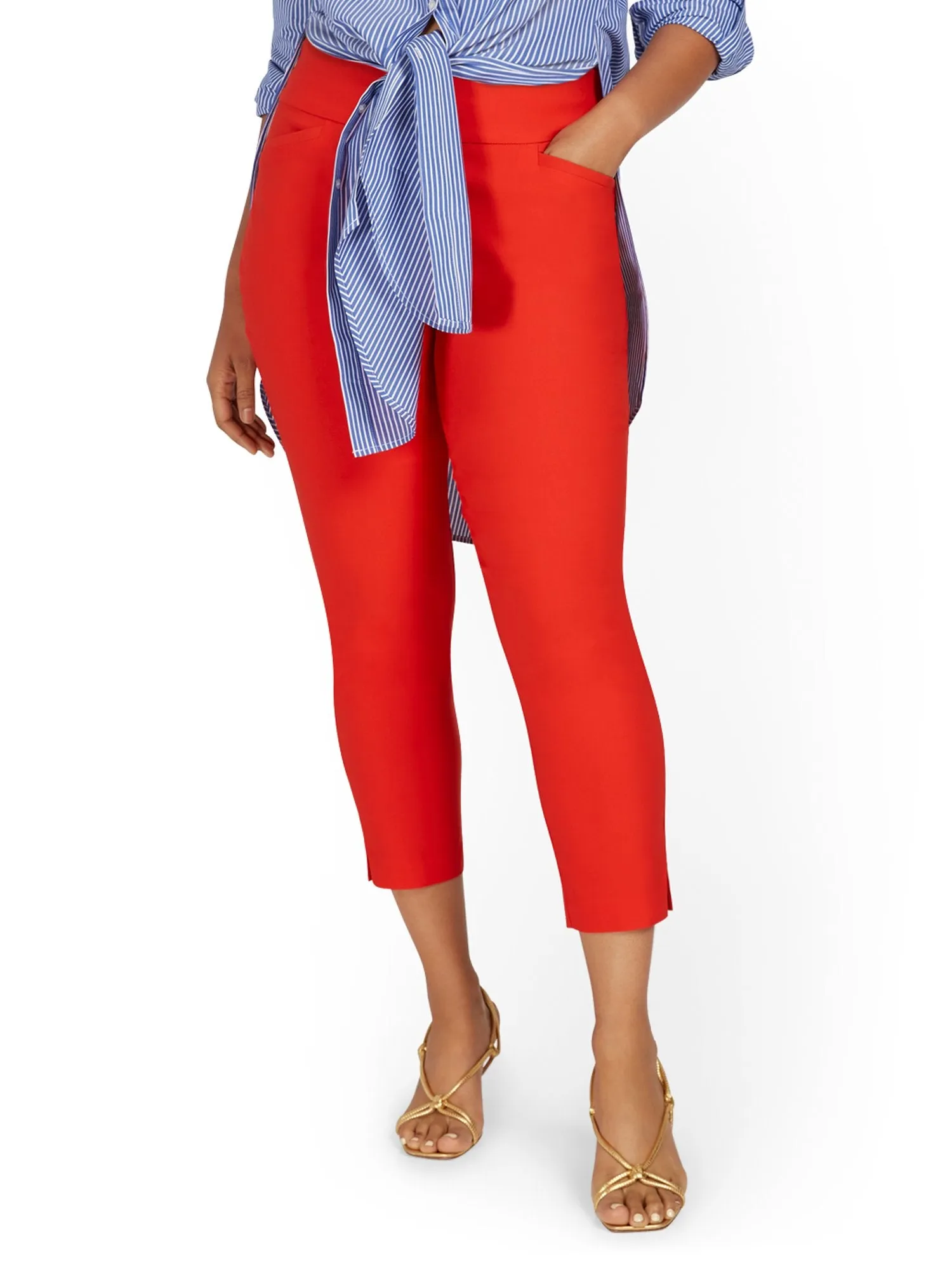 Whitney High-Waisted Tummy Control Pull-On Slim-Leg Capri Pant