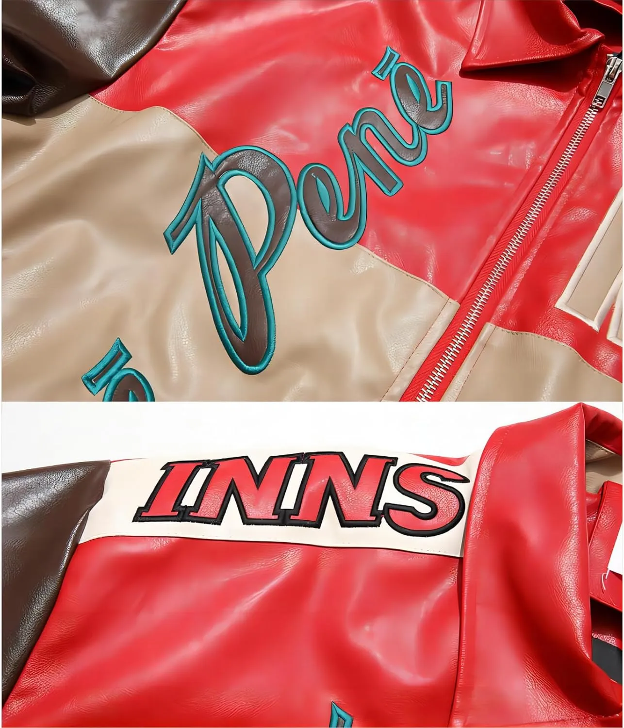 Women's Men's Faux Leather Jacket Varsity Jacket for Woman Motorcycle Bomber Jacket Coat 2024
