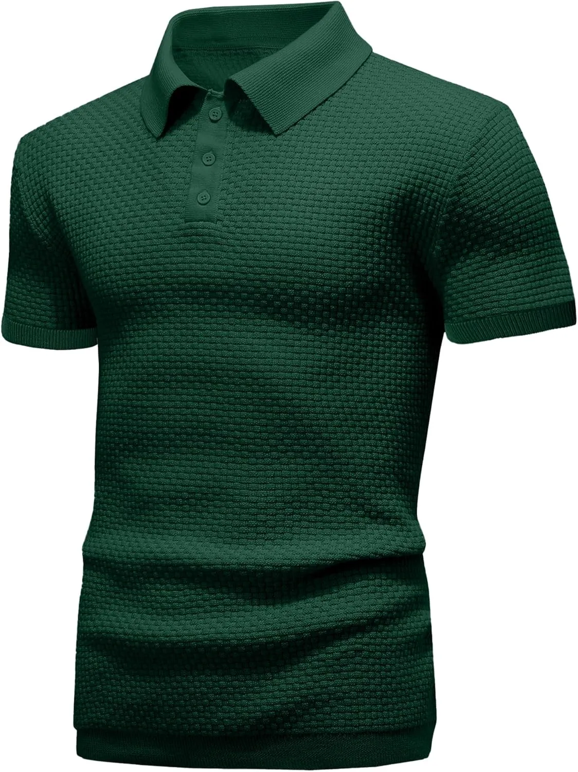Zaitun Men's Knit Polo Shirts Business Casual Slim Fit Dress Shirts Short Sleeve Sweater