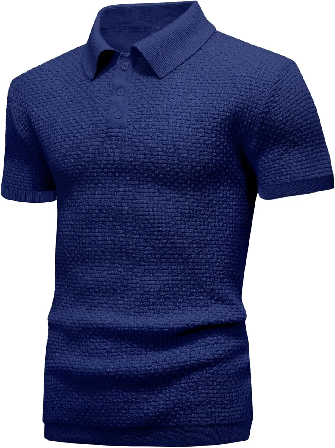Zaitun Men's Knit Polo Shirts Business Casual Slim Fit Dress Shirts Short Sleeve Sweater